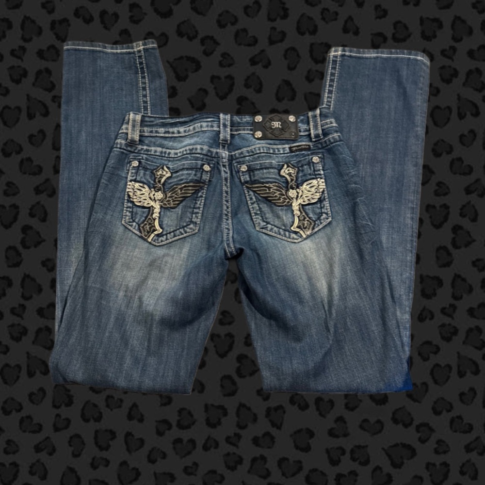 Woman’s Miss Me Jeans Straight Skinny Blue Jeans Demin